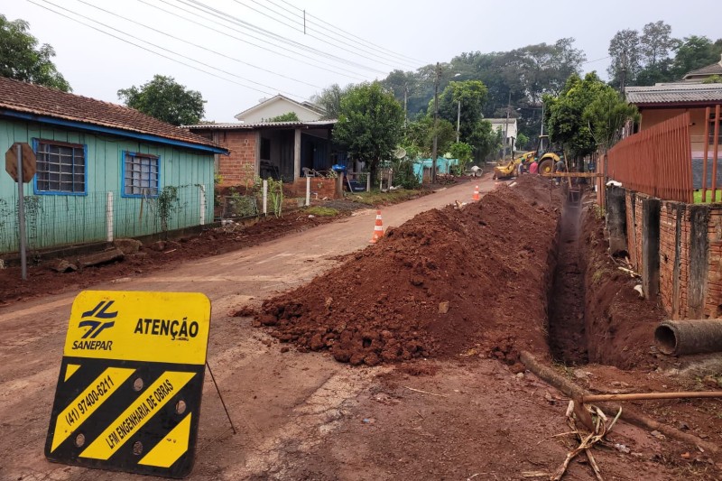Sanepar inicia obras de implantação de serviço de esgoto em Capitão Leônidas Marques